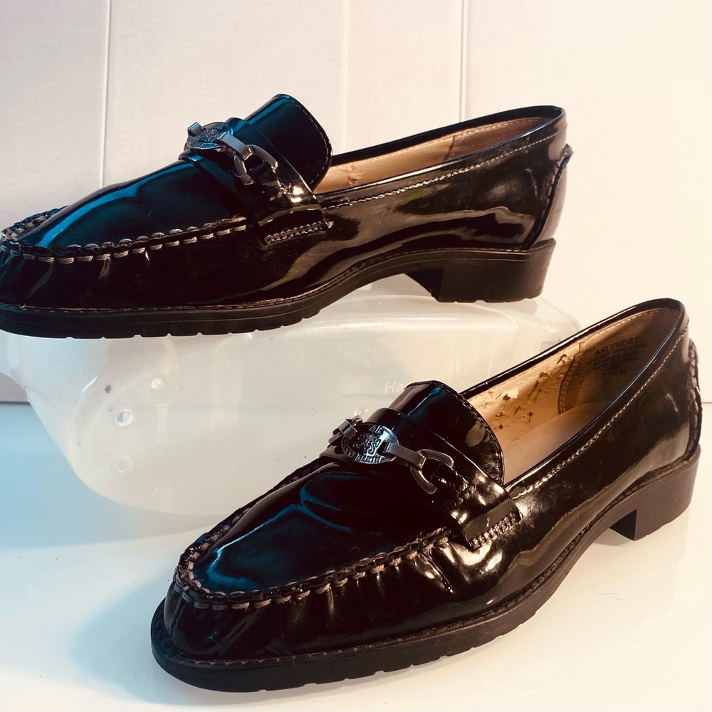 AK Black patent leather Sz 71/2 Comfy Business/ Casual Minimalist loafer